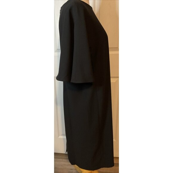 Chico’s Lined Black Dress Split Ruffle Sleeve Chico’s Size 1 US Medium - Picture 4 of 6